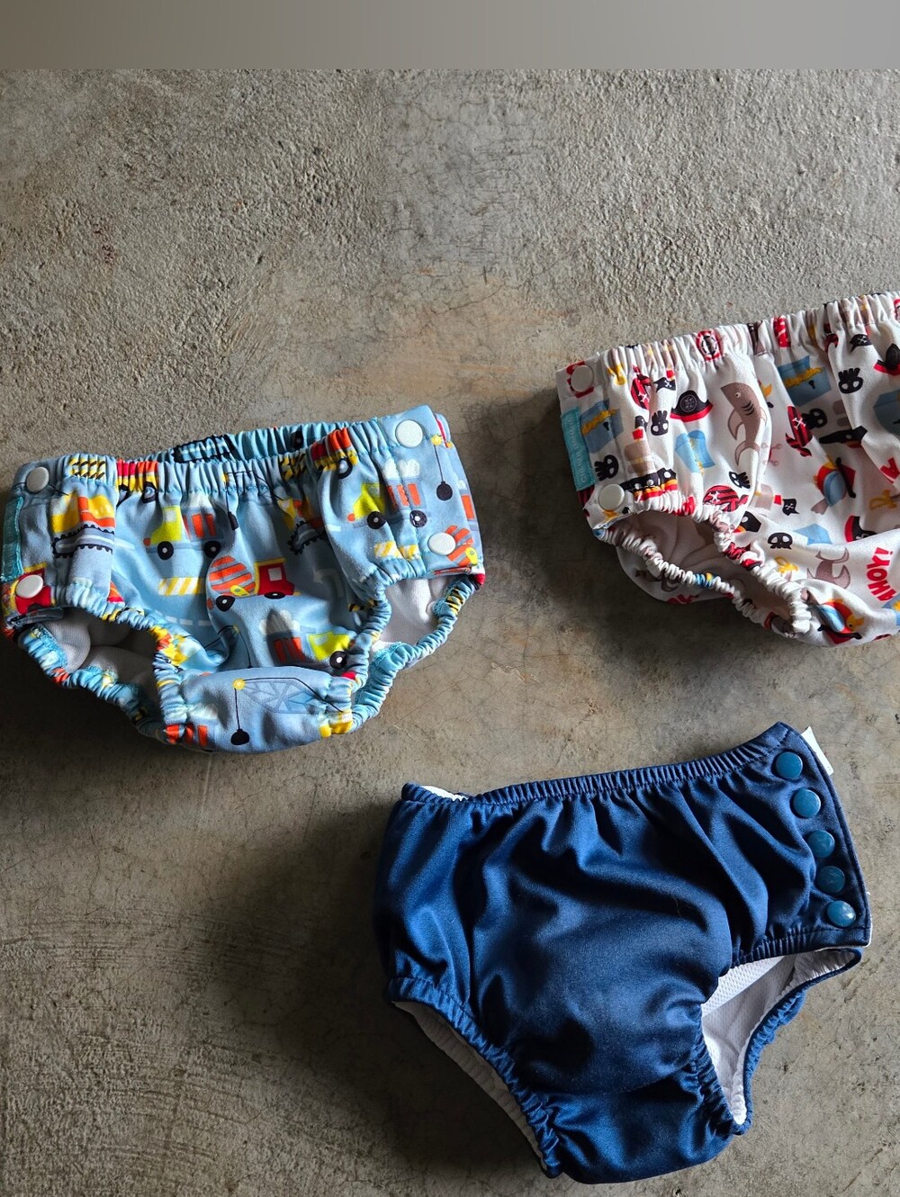 2 For $15 Kids Swim Diaper Lot Of 3 Construction Pirate And Blue XL 3T